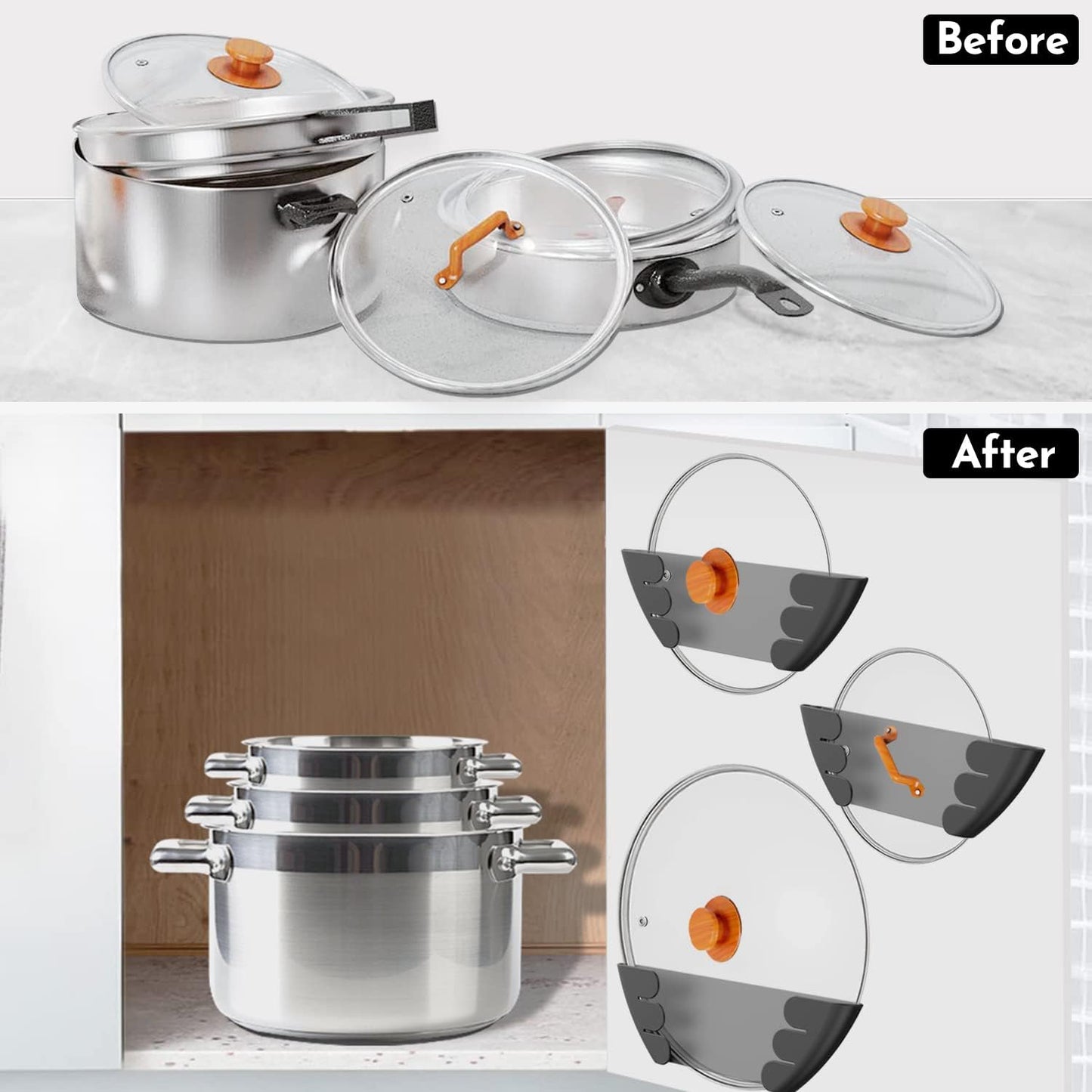 🏆35K+ SOLD 🔥2026 SALE - 🍳Universal Pot Lid Organizer for Cabinet